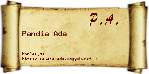 Pandia Ada névjegykártya